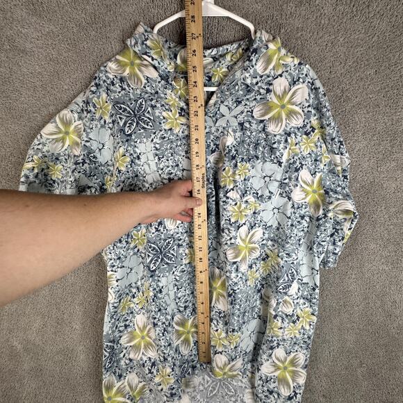 Billabong Shirt Mens Extra Large Blue Green Floral Hawaiian Aloha Short Sleeve - Picture 5 of 10